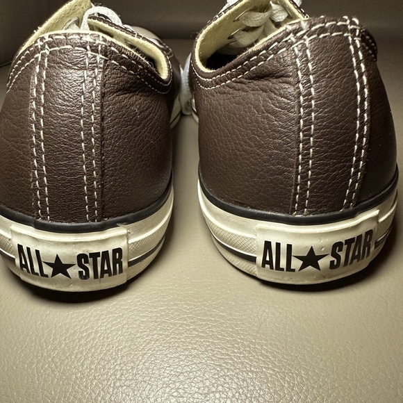 Converse Leather All Stars - Lo Ox - Mens 9 Womens 11 - Dark Root Brown - Picture 4 of 12